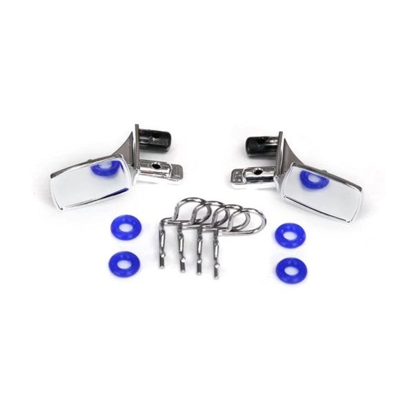 Traxxas TRA8133 Mirrors, Side, Chrome (Left & Right)/ o-Rings (4)/ Body Clips (4)