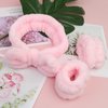 Fancylovesotio Face Wash Headband 3 Pack Head and Wrist Bands for Washing Face Spa Headband Soft Makeup Headband Fleece Skincare Headbands