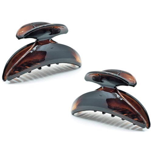 Camila Paris CP1143/2 French Hair Clip for Women, Set of 2 Small Girls Hair Claw Clips Jaw Fashion Durable and Styling Hair Accessories for Women, Strong Hold No Slip Grip, Made in France