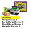 Zany Trains Series 1 - Wooden Train Set with Cargo - Compatible with All Wooden Train Sets - Wooden Train Cars (Quirky Cargo)