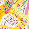 Moltby 110 PCS Ice Cream Party Favors - Ice Cream Slap Bracelets, Stamps, Tattoos Stickers, Keychains, and Drinking Straws for Kids Girls Sweet Summer Baby Shower