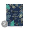 Believe You Can Note Cards / 24 Inspirational Floral Notes With White Envelopes / 3 1/2" x 4 7/8" Motivational Greeting Card Pack/Made In The USA