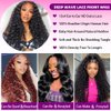 13x4 Wear and Go Glueless Wigs Human Hair Pre Plucked Pre Cut Curly, 22 Inch Deep Wave Lace Front Wigs Human Hair with Baby Hair, 180 Density HD Invisible Lace Frontal Wigs Human Hair for Women