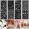 QSTOHENA Henna Tattoo Stencil Kit 171pcs, 20 Sheets Reusable Henna Stencils for Hands Indian Arabian Temporary Glitter Airbrush Tattoo Stencils for Face Body Paint DIY