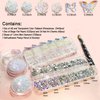 Nail Rhinestones and Pearls Nail Charms, HAOZHER 11000 PCS Crystals Nail Gems and Rhinestones for Nails, 4 Box Nail Jewels for Nail Art Rhinestones Kit, 3D Pearl Nail Charms Wax Pencil for Rhinestones