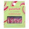 PaintLab Press On Nails - PInk Sherbert | Medium Almond Swirl Design Nails | 14 Sizes - 24 Nail Kit with Glue and File | Reusable