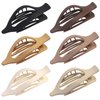 CHANDAT Flat Hair Clips 6 pcs Lay Down Claw Clips French Concord Hair Clips for Thick Hair Alligator Hair Clips for Thin Hair Duck Bill Hair Barrettes Hair Accessories for Women - Brown