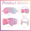 Kajaia 12 Pcs Sleepover Party Favors for Teenager Girl, Spa Headband for Washing Face Bow Makeup Headbands, Plush Sleep Eye Mask for Single Women Spa Pajama Party (Tie Dye)