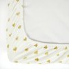 Lush Decor Baby Boho Metallic Hearts Allover Hearts Soft & Plush Fitted Crib Sheet, 52"x 28" x 9", White & Gold