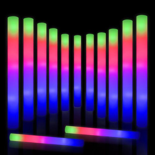 30 PCS LED Light Up Foam Sticks Party Favors Glow Sticks with 3 Modes for Glow Parties, Weddings, Raves, Concert, Halloween,Christmas