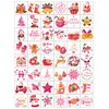 Konsait Pink Christmas Temporary Tattoos, 96Pcs Santa Star Gingerbread Snowflake Christmas Tattoos, Pink Christmas Decorations Tattoos Christmas Goodie Bag Stuffers,Christmas Party Favors