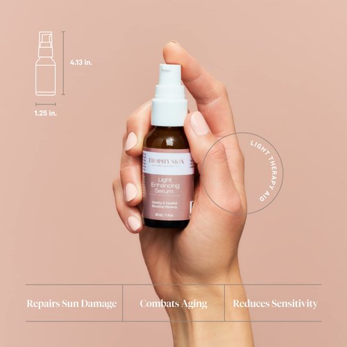 Trophy Skin Light Enhancing Serum - Antioxidant Serum for Red Light Therapy and Home Spa Treatment - Anti-Aging Face Moisturizer for Women - 10mL