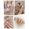 32PCS Nail Art Rhinestone, Lorvain 3D AB Nail Diamonds Relief Style Nail Art Rhinestones Metal Alloy Gold Flower Nail Charms Mix Size Nail Accessories for Women Girls Nail DIY Decoration Design