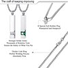 YOUFENG Urn Necklaces for Ashes Birthstone Cube Urns for Human Ashes Memorial Cremation Urn Locket Keepsake Ashes Jewelry (Silver - March)