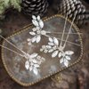 Unicra Bride Wedding Crystal Hair Pins Flower Bridal Hair Pieces Wedding Hair Accessories for Women and Girls Pack of 3 (Silver)