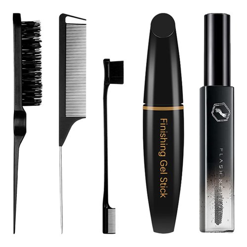 SPRINGSUGAR 5-Piece Hair Finishing Set: Flyaway Control Wax Sticks, Styling Comb for Sleek, Frizz-Free Edges and Baby Hair