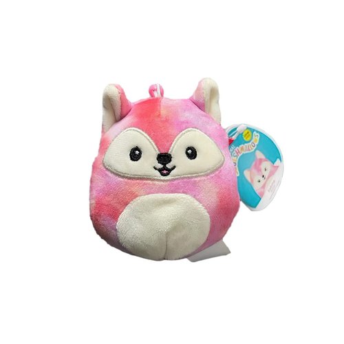 Squishmallows Official Kellytoy 3.5 Inch Clip On Bag Keychain Backpack Clips Squishy Soft Plush Toy Animal (Sabine Fox)