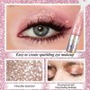 Glitter Eyeliner Liquid Set, 4 Colors Metallic Sequin Pink Eyeliner ＆ Eyeshadow Liquid, Diamond Eye Liner Liquid, Long Lasting Waterproof Eyeshadow Liquid, Shimmer Eye Make Up for Women's Gifts (B)