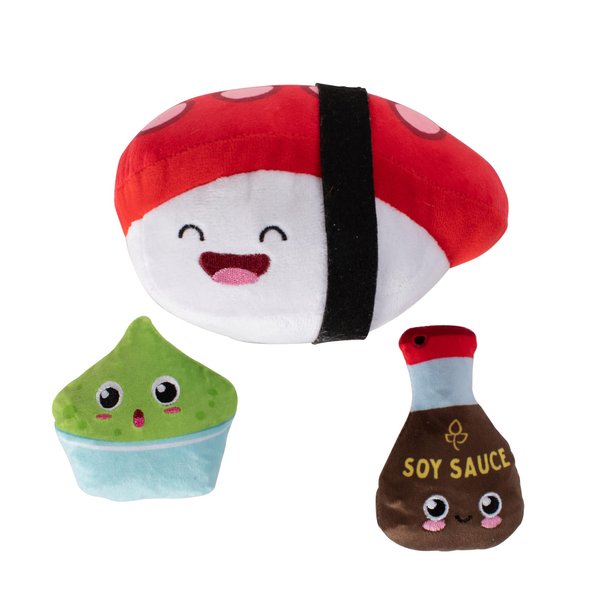 Fringe Studio Plush Dog Toy Set, Soy Mates, 3 Piece Set, Pet Shop Collection (312503)