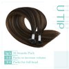 YoungSee U Tip Hair Extensions Real Human Hair Brown Balayage Utip Hair Extensions Human Hair Balayage Dark Brown with Brown U Tip Keratin Hair Extensions for Women Utip Extensions Ombre 20In 50s/50g
