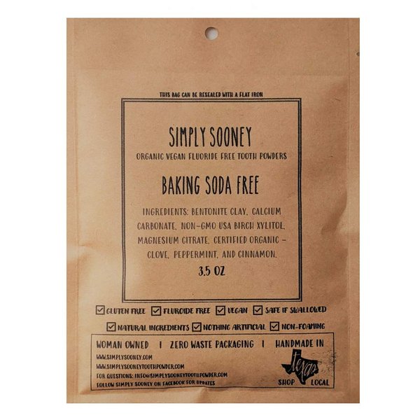 100 Gram Paper Refill Bag Baking Soda Free Formula Organic Vegan Fluoride Free Remineralizing Tooth Powder 6 Month Supply