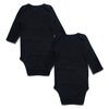 DEFAHN Baby Bodysuit Pack 2 Long Sleeve Onesie for Newborn Boys Girls Black 6-9 Months