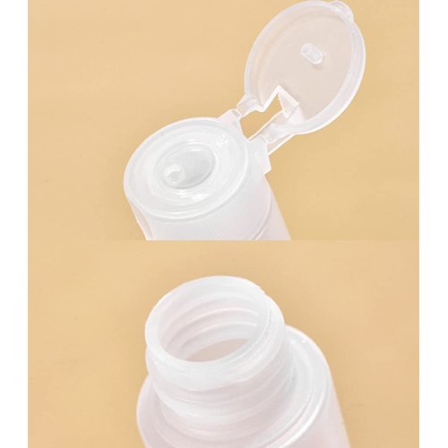 QUUPY 3Pcs 200ml/6.8oz Empty Refillable Clear Plastic Soft Tube Squeeze Bottle With Flip Cap Travel Bottle Makeup Cosmetic Toiletries Packing Storage Containers for Shampoo Shower Gel Toner Lotion