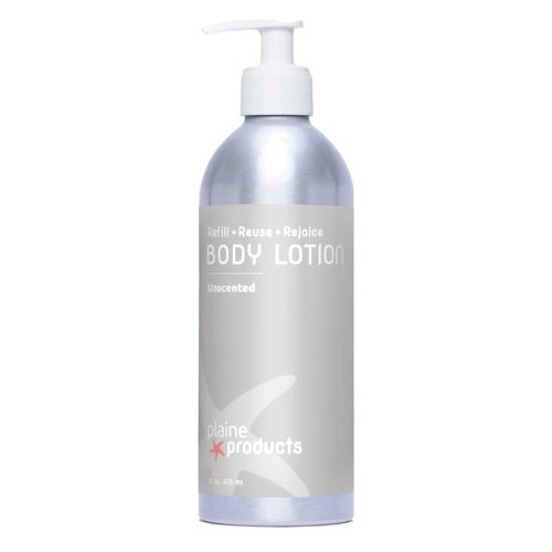 Plaine Products Refillable Body Lotion for Sensitive Skin: Unscented, 16 oz (Original (with pump))