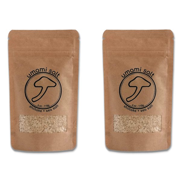 Umami Salt, Shiitake Mushroom Kosher Flake Sea Salt, Perfect for Seasoning or Finishing (Original, 4 Ounce (Pack of 2))