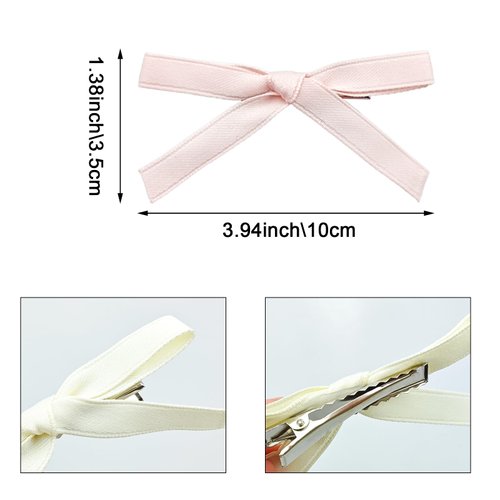 24 PCS Mini Bowknot Hair Clips Sweet Hair Bows Pink Bow Hair Clips Hair Barrettes for Teens Kids Ribbon Alligator Hair Bow Clips Hair Accessories for Women Girls Toddlers