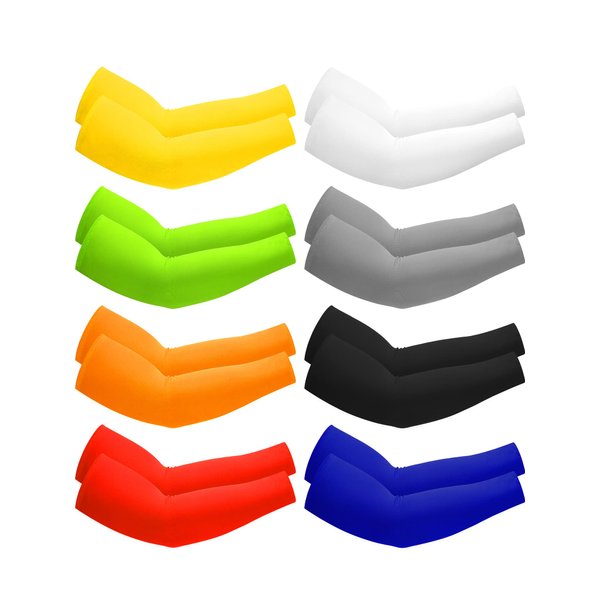 Mudder 8 Pairs UV Sun Protection Arm Sleeves for Men Women Cooling Sun Sleeves for Sports Workouts Tattoo Cover up