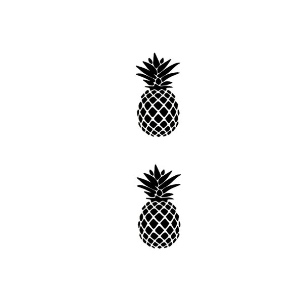 Simply Inked NEW Pineapple Temporary Tattoo, Designer Temporary Tattoo for Girls Boys Men Women Waterproof Sticker Size: 2.5 x 4 inch l Black l