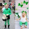 7PCS St. Patrick's Day Hair Bows Clips for Girls Lucky Shamrock Hair Clips Bows Women Girls St. Patrick's Day Costume Hair Accessories