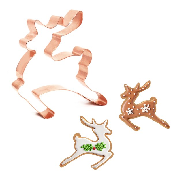 Flying Reindeer Christmas Cookie Cutter, 4 x 3.75 inches