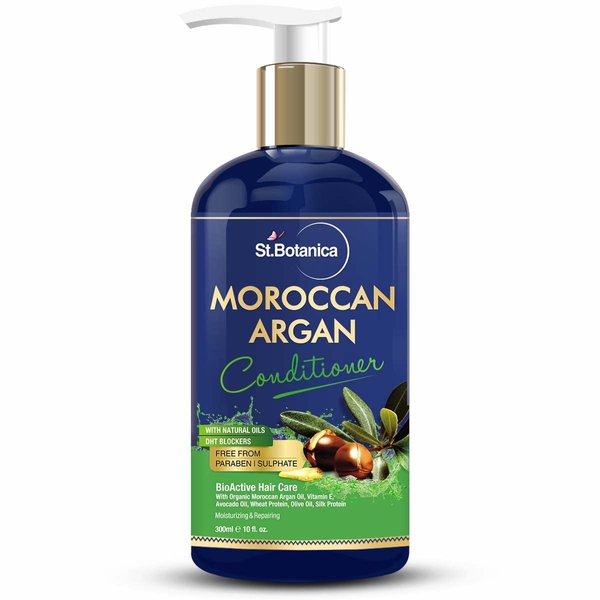 StBotanica Moroccan Argan Hair Conditioner - With Organic Argan Oil & Vitamin E (No Sulphate, Paraben) 300ml