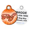 DogTag Art Feisty Custom Pet ID Tag for Dogs and Cats, Silent Nametag - Small .875" Diameter