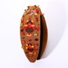 NVENF Thanksgiving Headband for Women Beaded Turkey Fall Headband Accessories Jeweled Pearl Rhinestone Knotted Headband Autumn Fall Thanksgiving Hair Accessory Outfits Holiday Gifts (Turkey 5)