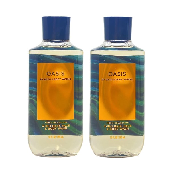 Bath and Body Work Men's Collection OASIS 2 Pack 3-in-1 Hair, Face & Body Wash Bundle - 10 fl oz / 295 mL each