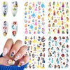 Cute Cartoon Nail Art Stickers Decals Kawaii Design Acrylic Nail Stickers 3D Self Adhesive Designer Nail Art Supplies Cute Nail Decals Decorations for Women Girls DIY Manicure Tips 5Sheets