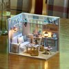TuKIIE DIY Miniature Dollhouse Kit with Furniture, 1:24 Scale Creative Room Mini Wooden Christmas Doll House Accessories Plus Dust Proof for Kids Teens Adults(Beach Cottage)