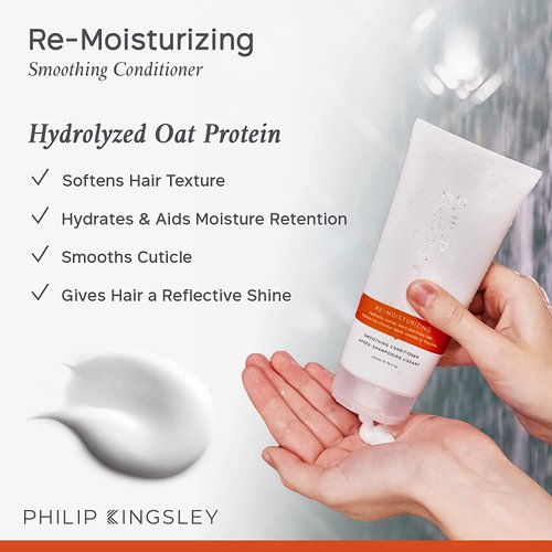 PHILIP KINGSLEY Re-Moisturizing Conditioner Smoothing for Curly, Frizzy, Wavy, Dry, Coarse Hair Hydrating Conditioner Taming, Hydrates, Tames, and Smooths, 2.5 oz
