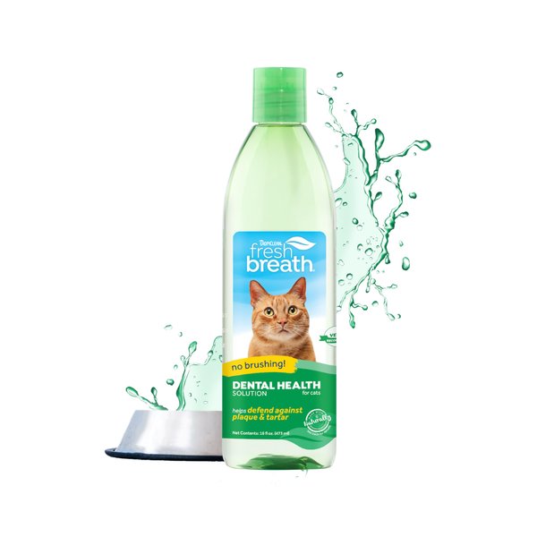 TropiClean Fresh Breath for Cats | Cat Dental Care and Teeth Cleaning | Breath Freshener | Water Additive for Cats | Made in the USA | 16 oz.