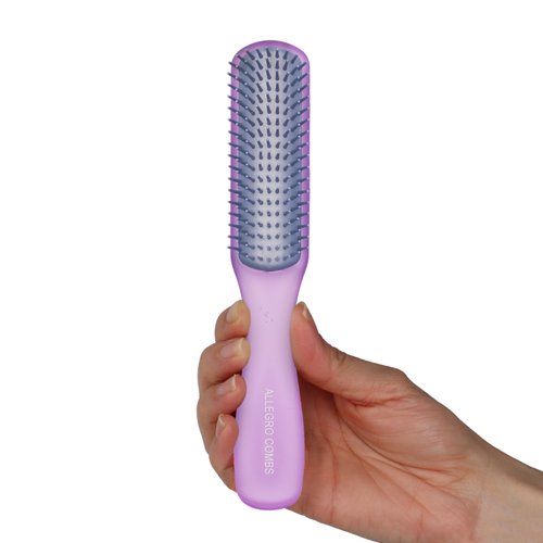 Allegro Combs ScalpCaress Hair Brushes For Women Mens Brush Children Detangler Brush For Curly Hair Curly Hair Brush Slick Back Hair Brush (Purple, Medium)