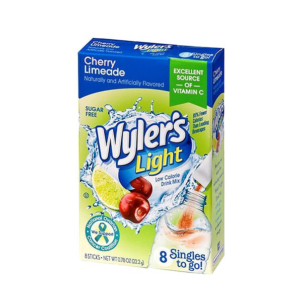 Wyler's Light Cherry Limeade Singles To Go Drink Mix Cherry Limeade, 8 Count (Pack of 1)