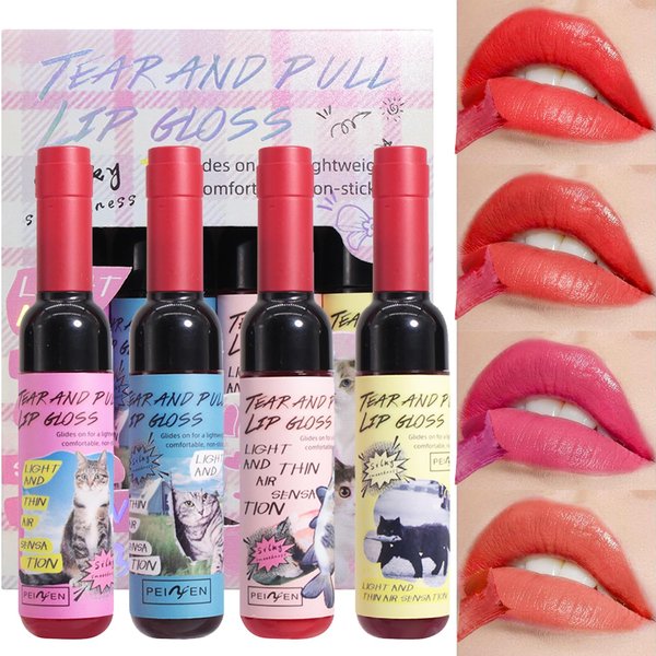 Bekoeen 4PCS Peel Off Lip Liner Stain, Waterproof Lip Tint Tattoo Peel Off Stain,Lasting Matte Tattoo lip tint stain,lip liner stain Set for Makeup Beauty Party