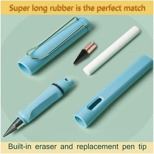 Everlasting Pencil Infinite Pencil, Infinity Pencil With Eraser, Inkless Magic Pencils, Portable Reusable Erasable Writing Pencil (4 Pcs) (Multicolor)