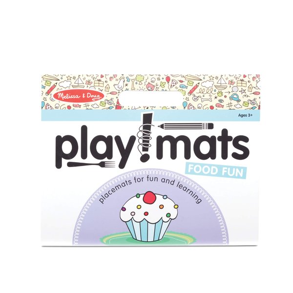 Melissa & Doug Playmats Food Fun Take-Along Paper Coloring and Learning Activity Pads (24 Pages)