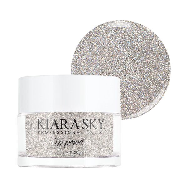 Kiara Sky Long Lasting Nail Dip Powder Silver Tones 1 oz, Knight