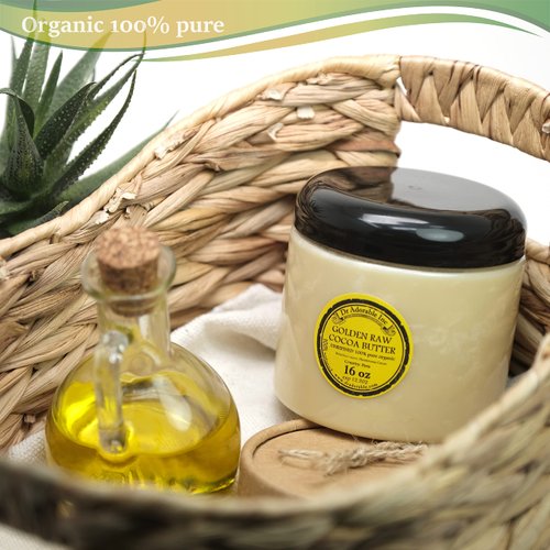 Dr Adorable - 16 oz - Golden Cocoa Butter - Unrefined Pure Natural Organic Raw Prime Pressed