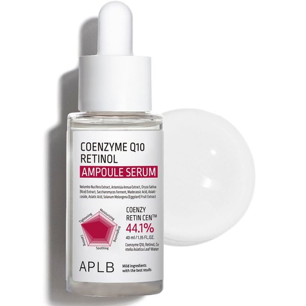 APLB Coenzyme Q10 Retinol Ampoule Serum | COENZY RETIN CEN™ 44.1% 1.35 FL.OZ/Korean Skincare, Wrinkle Care, Hydration, Exfoliant, Revitalize for gentle and improve skin texture